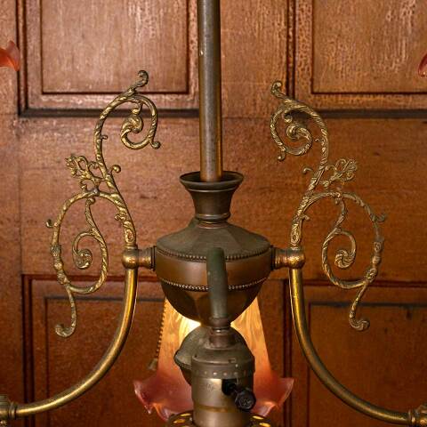 #53446 Salvaged Antique Gas & Electric Chandelier image 7