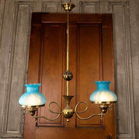 #53448 Antique Brass Electrified Gas Light Fixture image 2