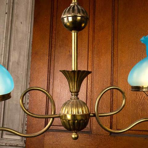 #53448 Antique Brass Electrified Gas Light Fixture image 3