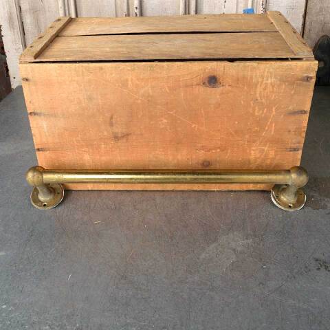 #53451 Salvaged Antique Metal Bathroom Towel Bar image 2