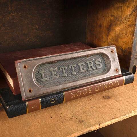 #53464 Antique LETTERS Door Mail Slot Hardware image 3