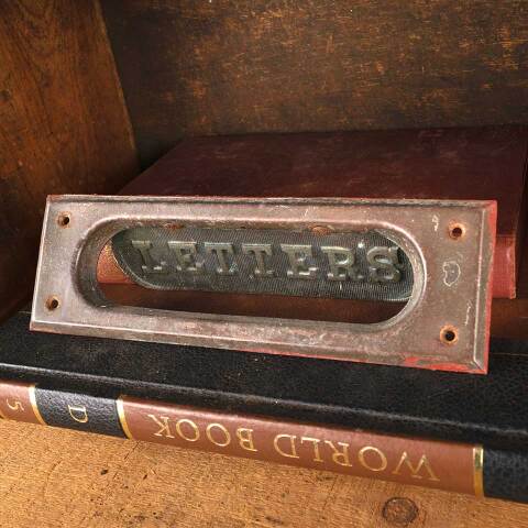 #53464 Antique LETTERS Door Mail Slot Hardware image 4