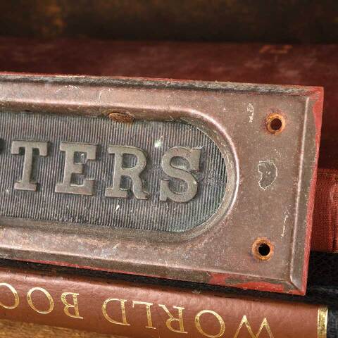 #53464 Antique LETTERS Door Mail Slot Hardware image 6