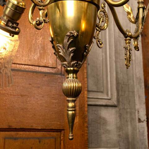 #53468 Antique Gas & Electric Chandelier Light image 5