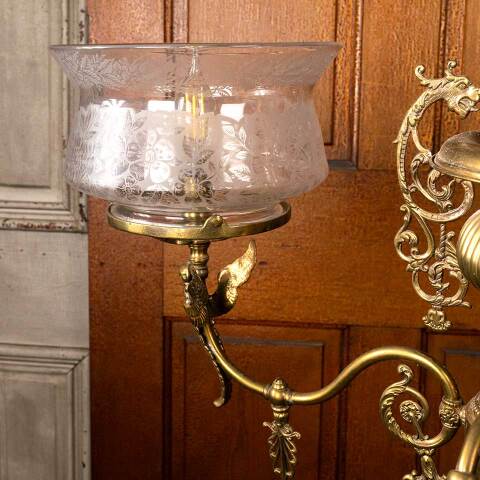 #53468 Antique Gas & Electric Chandelier Light image 8