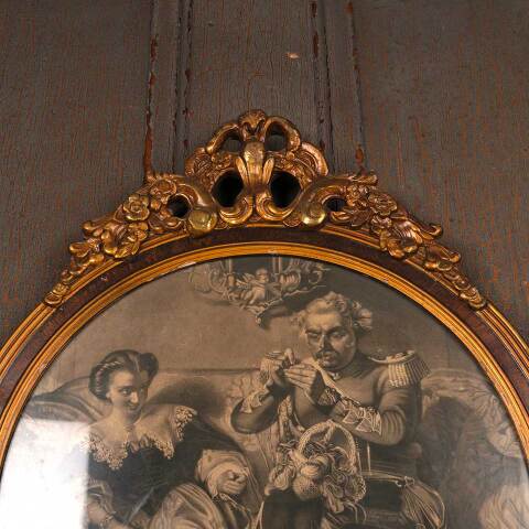 #53489 Antique Print in Ornate Round Picture Frame image 2