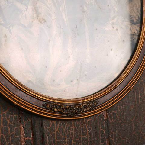 #53489 Antique Print in Ornate Round Picture Frame image 6