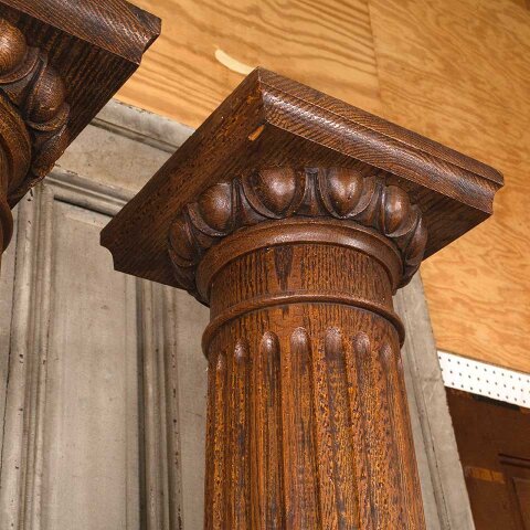 #53495 84" Salvaged Antique Interior Oak Columns image 4