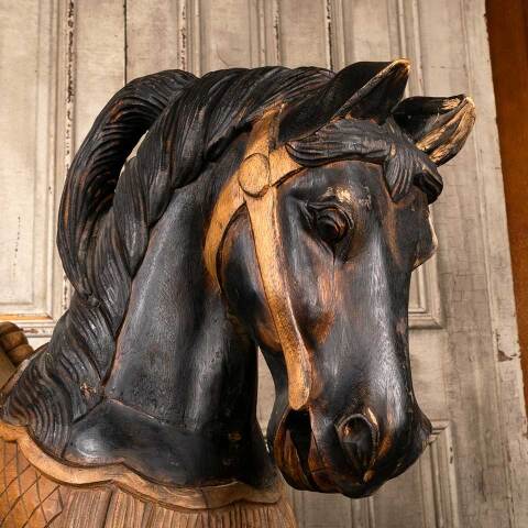 #53513 Painted Carved Wood Rocking Horse image 2