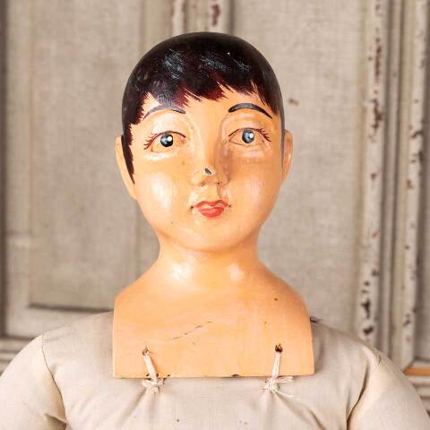 #53526 Antique Style Doll w/ Wood Head & Limbs image 2