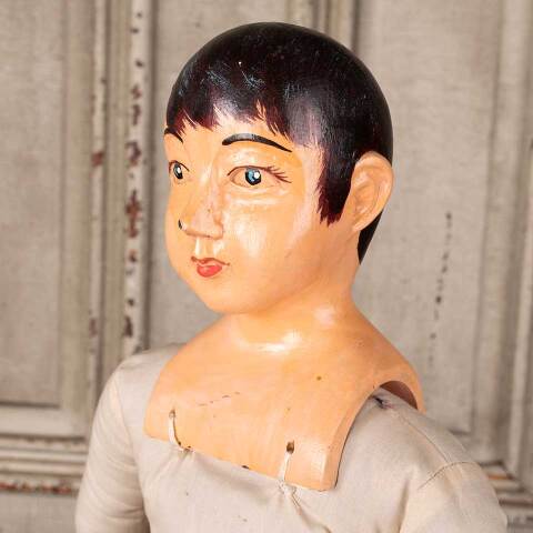 #53526 Antique Style Doll w/ Wood Head & Limbs image 7