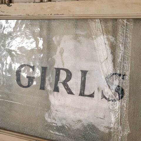 #53590 Antique GIRLS Bathroom Transom Window image 3