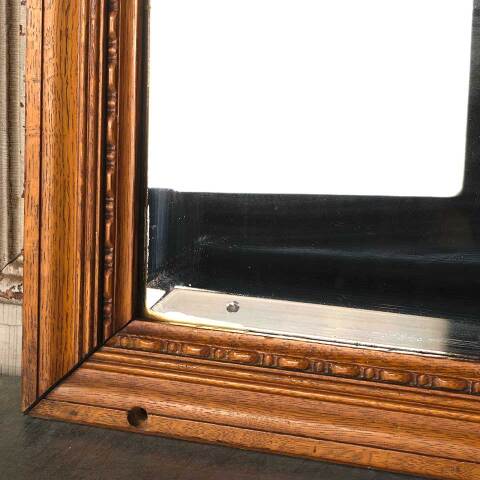 #53599 Antique Wood Framed Beveled Glass Mirror image 3