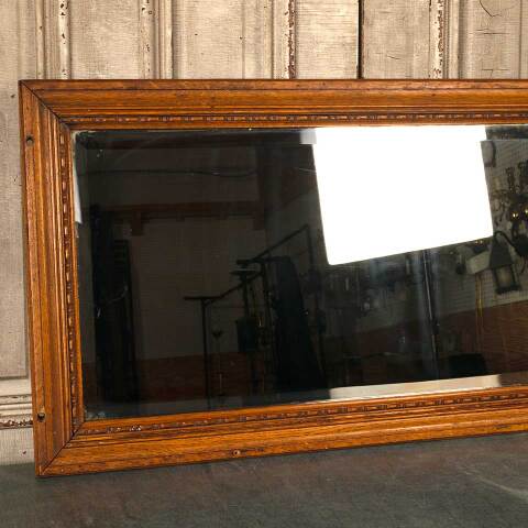 #53599 Antique Wood Framed Beveled Glass Mirror image 6