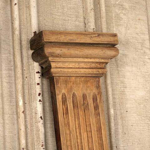 #53602 Antique Oak Fireplace Mantel Fluted Pilaster image 4