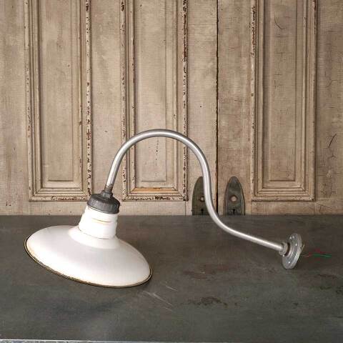 #53618 Vintage Porcelain Enameled Industrial Light image 3