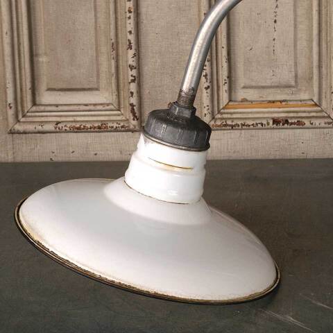#53618 Vintage Porcelain Enameled Industrial Light image 4
