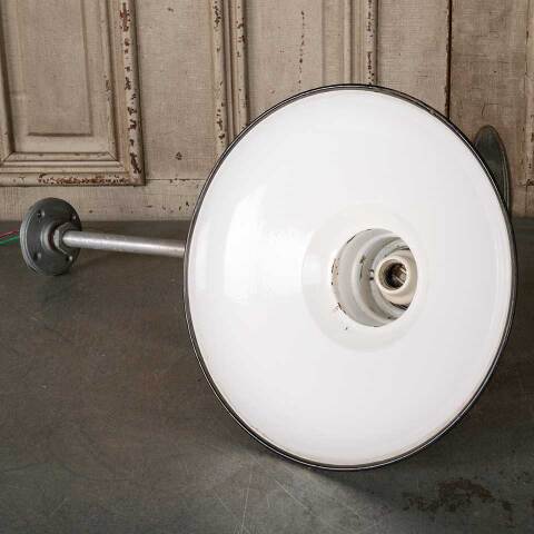 #53618 Vintage Porcelain Enameled Industrial Light image 7