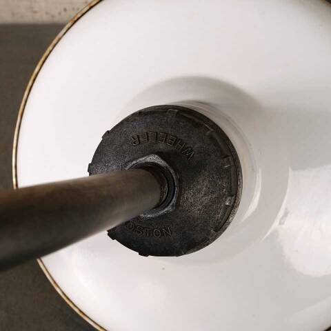 #53618 Vintage Porcelain Enameled Industrial Light image 8