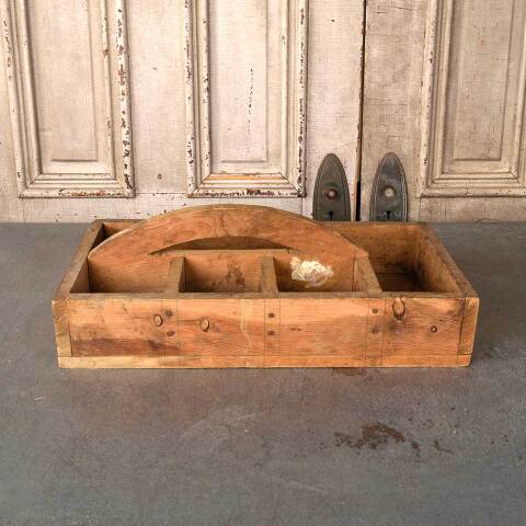 #53631 Vintage Wood Caddy Tote image 3