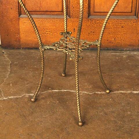 #53632 Antique Brass Plant Stand with Marble Top image 3