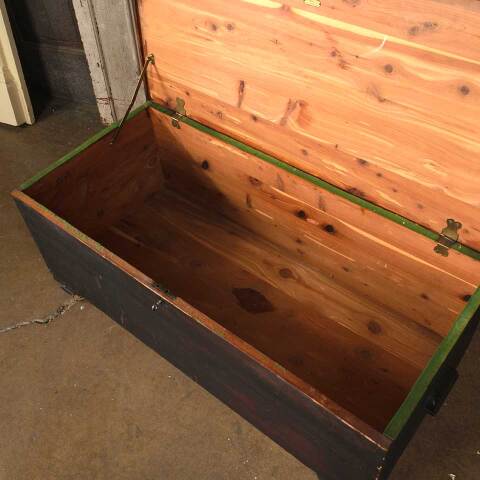 #53639 Antique Wood Cedar Chest with Casters image 6
