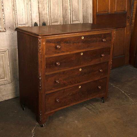 #53641 42x39 Antique Walnut 4 Drawer Dresser image 2