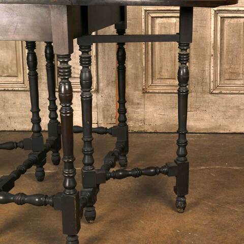 #53644 37x49 Antique Wood Gate Leg Table image 6