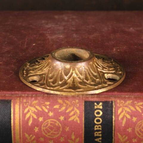 #53674 Antique Ornate Bronze Doorknob Rosette image 6