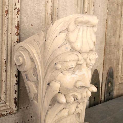 #53696 Cast Plaster Leaf Mouth Head Corbel Bracket image 4