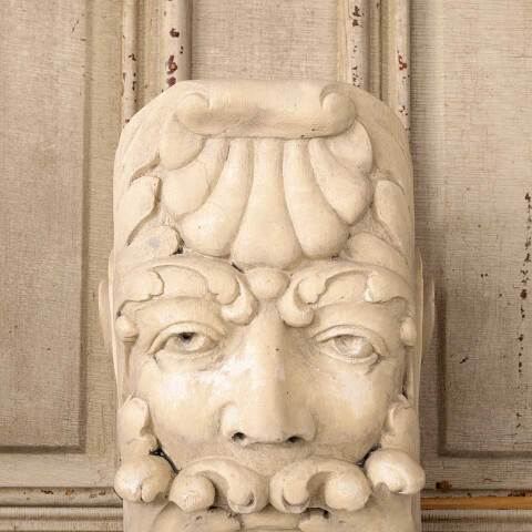 #53696 Cast Plaster Leaf Mouth Head Corbel Bracket image 2