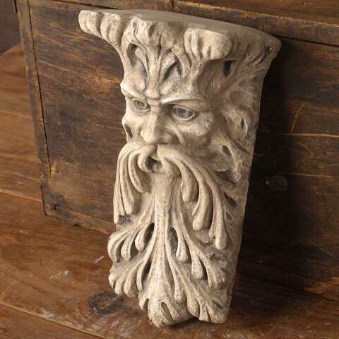 #53700 Cast Plaster Greenman Shelf Wall Hanging image 2