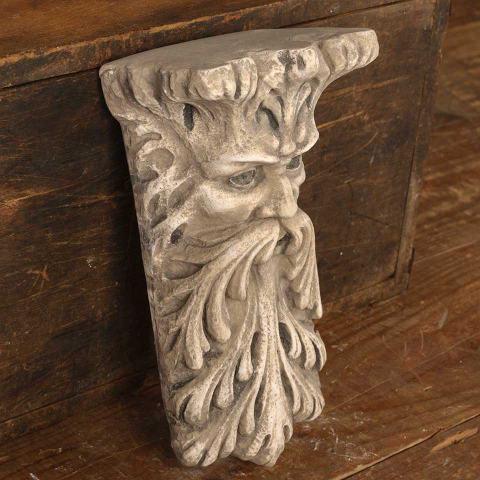 #53700 Cast Plaster Greenman Shelf Wall Hanging image 3