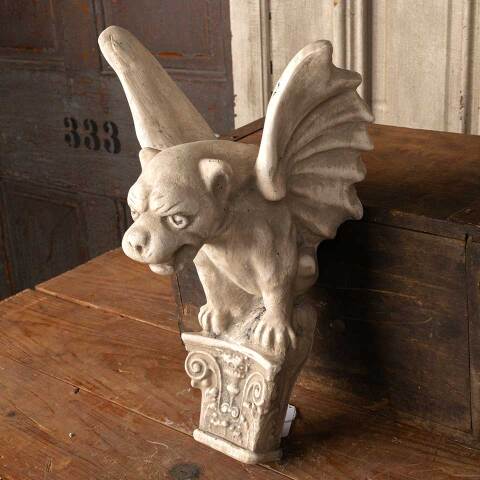 #53705 Cast Plaster Winged Dog Wall Hanging image 2