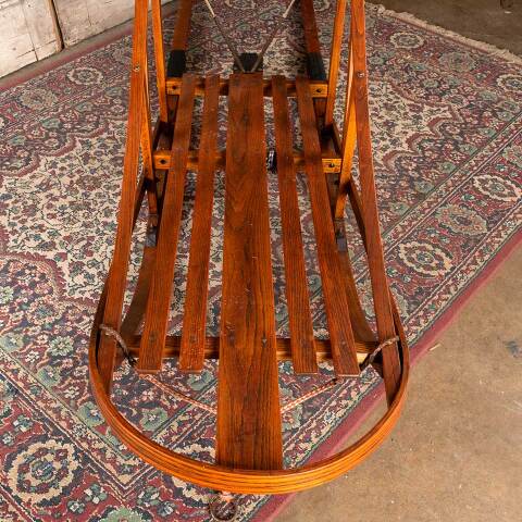 #53806 Vintage Oak Wood Dog Sled Sleigh image 5