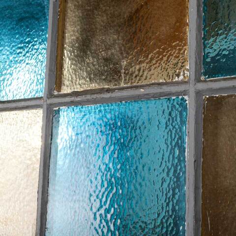 #53809 34x40 Antique 12 Lite Colored Glass Window image 8