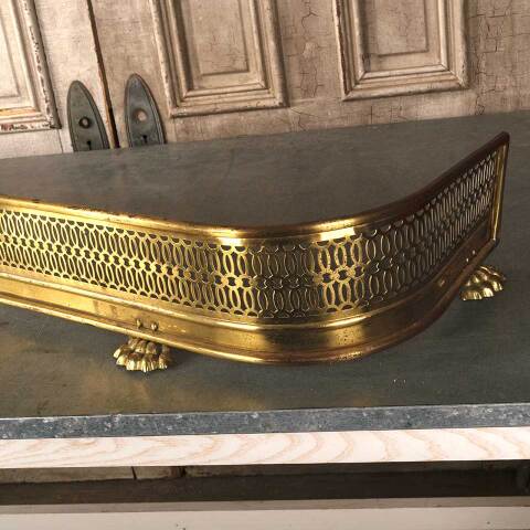 #53815 62x13 Antique Brass Fireplace Fender image 5