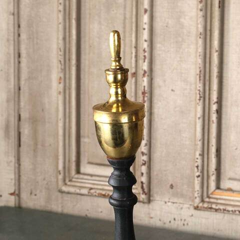 #53818 Pair of Vintage Brass & Cast Iron Andirons image 2