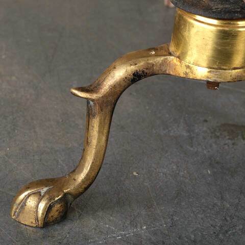 #53818 Pair of Vintage Brass & Cast Iron Andirons image 5