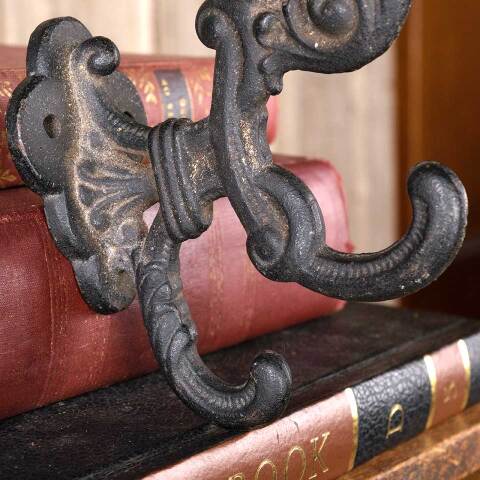 #53828 Ornate Antique Cast Iron Coat & Hat Hook image 3