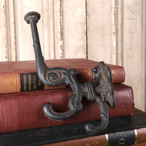 #53828 Ornate Antique Cast Iron Coat & Hat Hook image 7