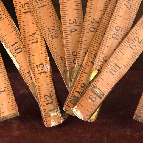 #53895 Antique Folding Wood Carpenter's Ruler image 4