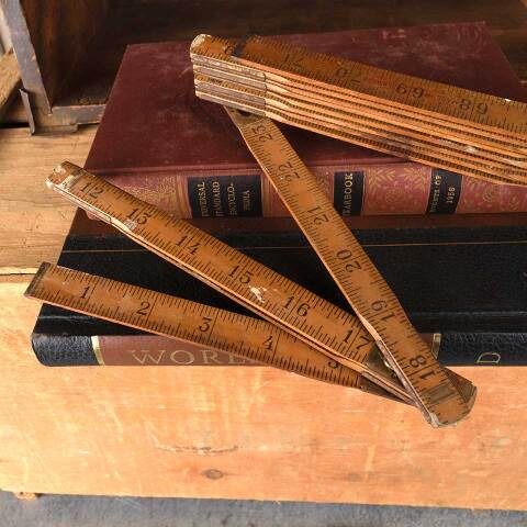 #53895 Antique Folding Wood Carpenter's Ruler image 2