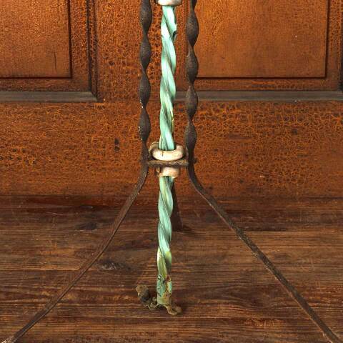 #53904 Antique Lightning Rod & Wrought Iron Stand image 3