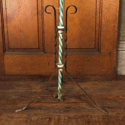 #53904 Antique Lightning Rod & Wrought Iron Stand image 4