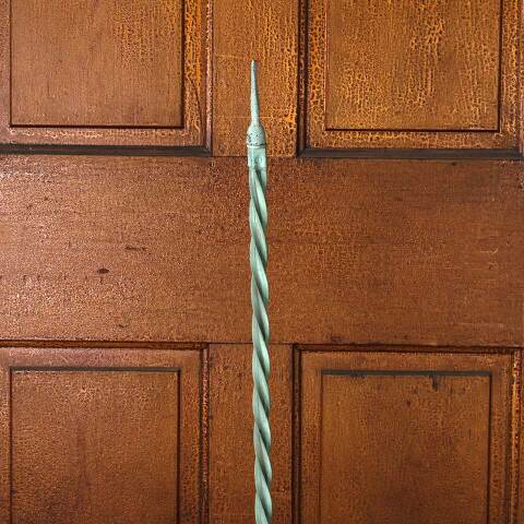 #53905 Antique Lightning Rod & Wrought Iron Stand image 2