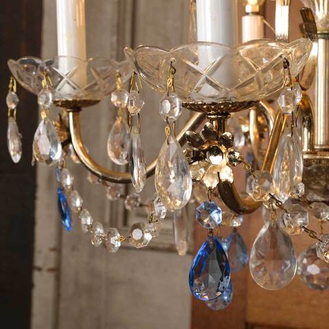 #53917 Vintage 5 Bulb Chandelier Light Fixture image 4