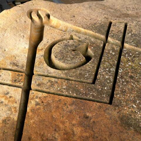 #53959 Carved Sandstone Freemason Masonic Rock image 8