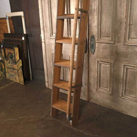 #53961 9 Rung Oak Wood Library Step Ladder image 4