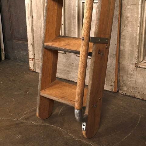 #53961 9 Rung Oak Wood Library Step Ladder image 5